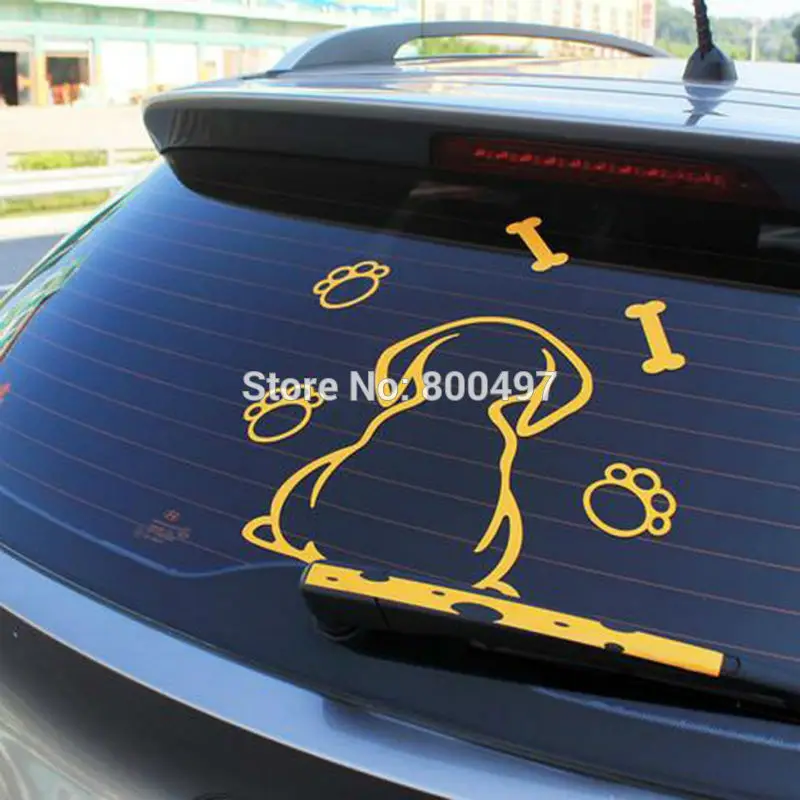 Наклейка на заднее стекло автомобиля забавная собака наклейки кузов аксессуары