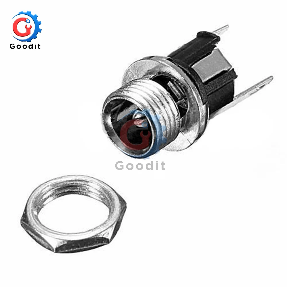 10Pcs DC Power Supply Jack Socket Female Panel Mount 3-Pin Electrical Connector 5.5 x 2.1mm | Обустройство дома