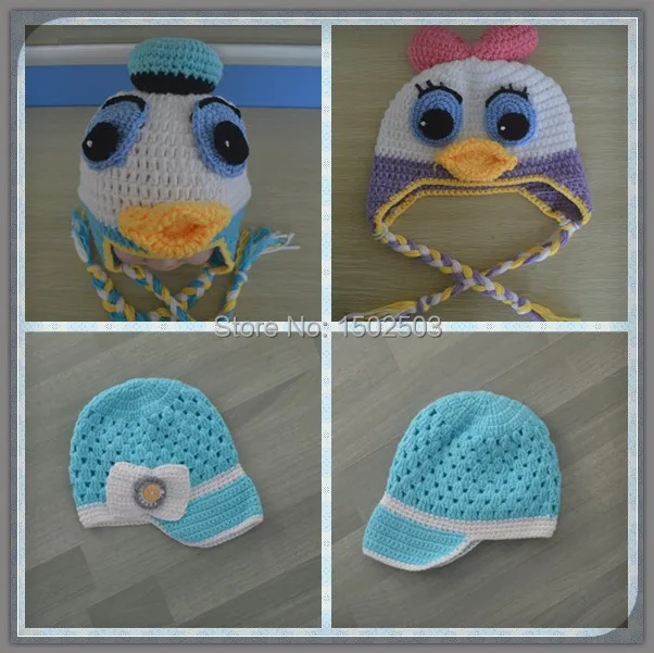 Crochet baby Donald Duck beanie 