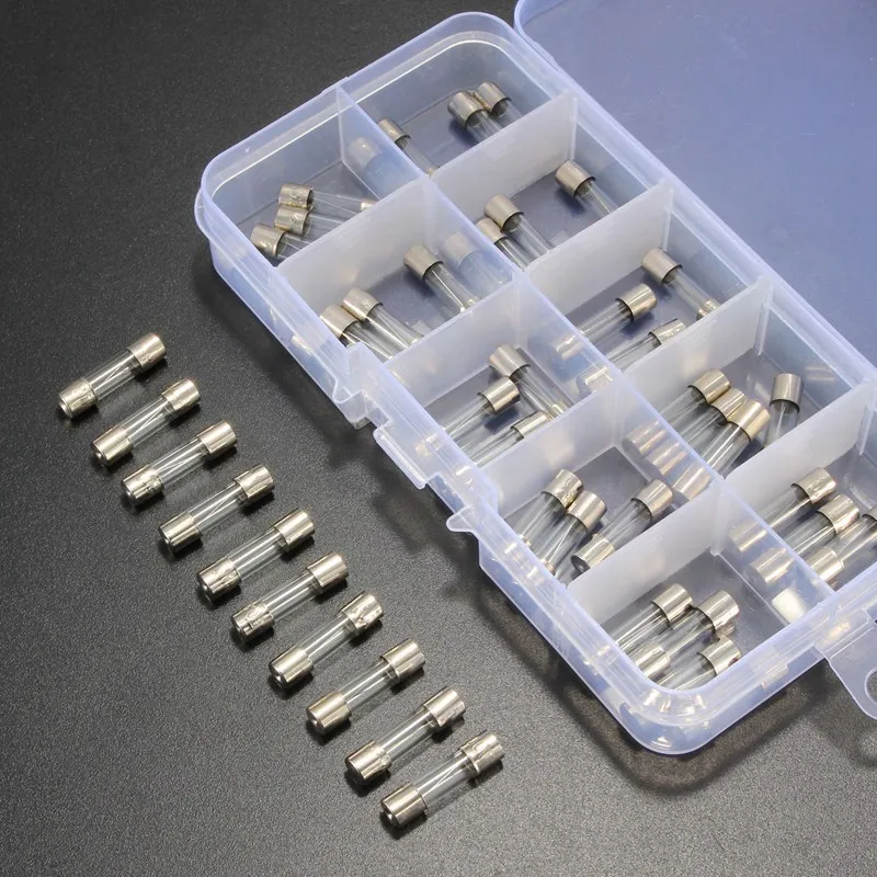 Набор стеклянных предохранителей в ассортименте 50 шт. набор трубок с медленным