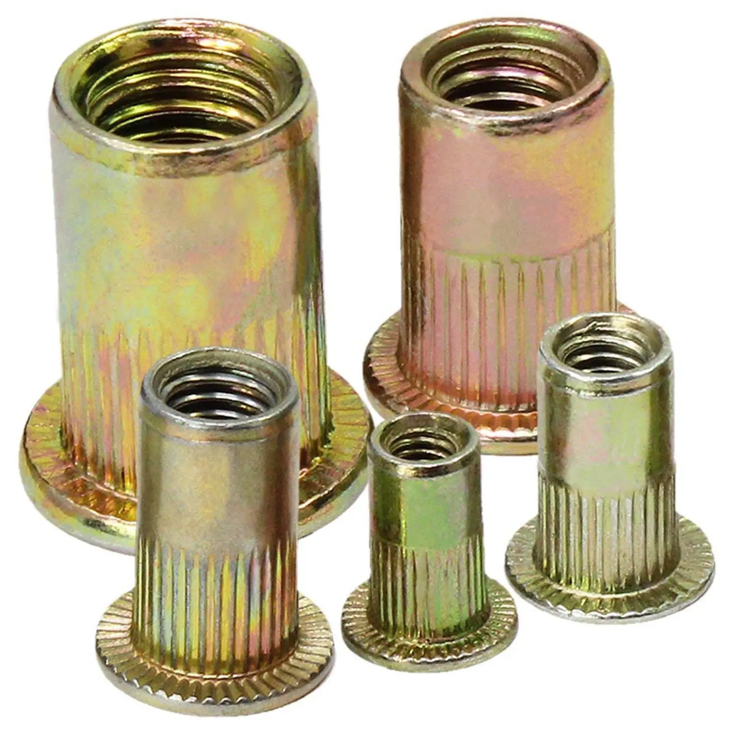 165PCS Plated Carbon Steel Rivet Nut M3 M4 M5 M6 M8 Flat Head Threaded Nutsert Cap Assortment Kits | Обустройство дома