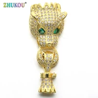 1435mm brass cubic zirconia lepoard clasps hooks for diy jewelry findings accessories mixed color model vk68