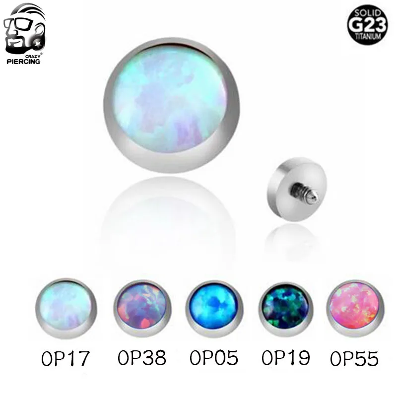 Новый микро кожный камень для ныряния 100% титан G23 пирсинговый Опаловый