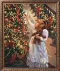 Набор для вышивки крестиком, милая Рождественская Детская Вышивка для девочек, 16 карат, 14 карат, картина маслом без принта, домашний декор