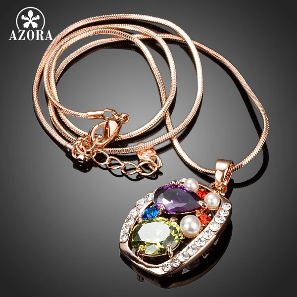 Цепочка с подвеской из розового золота разные цвета|multicolor necklace|necklace anecklace multicolor |