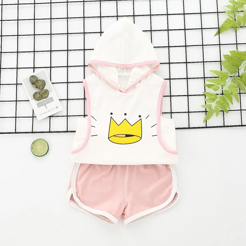 Летняя одежда для новорожденных мальчиков и девочек топ на бретелях с рисунком +