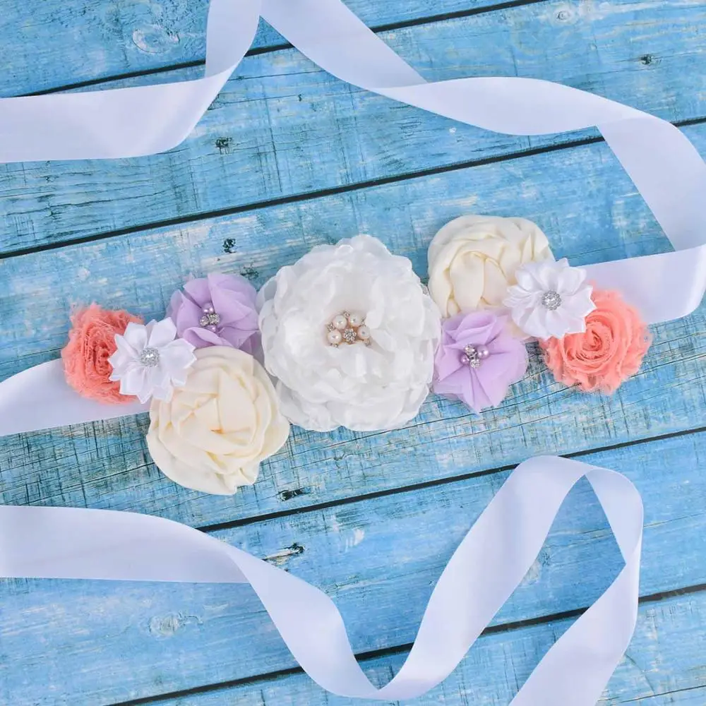 Необычные Для женщин с поясом цветком свадебное Пояс для живота Baby Shower вечерние