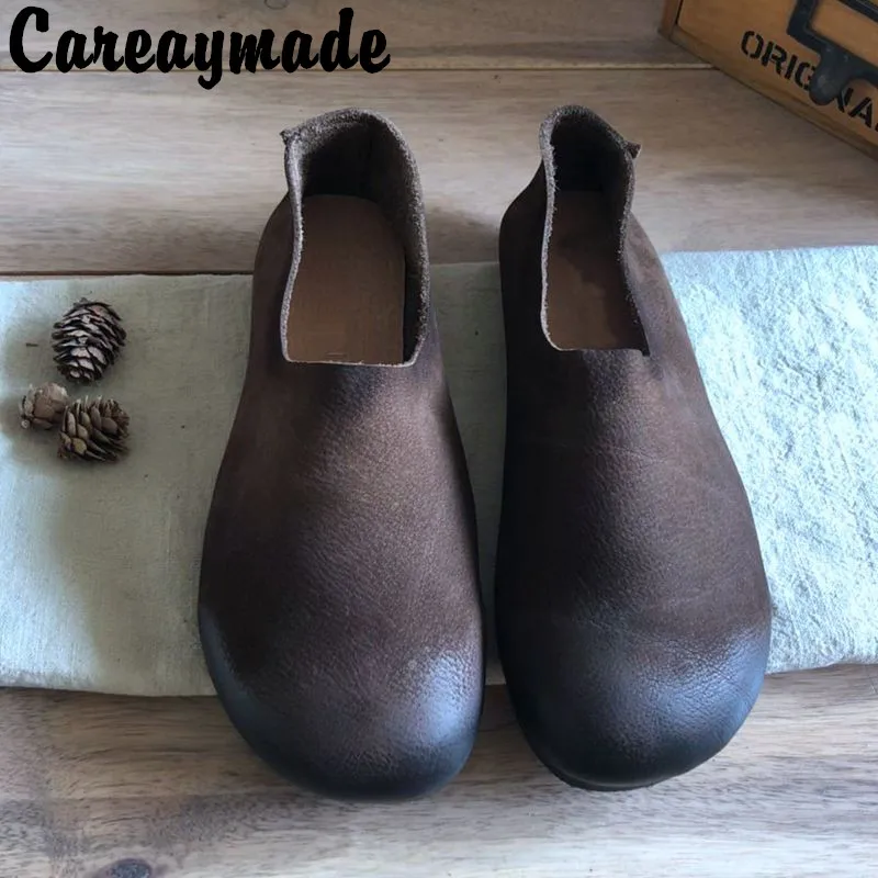Новинка весенне летние женские туфли Careaymade ручной работы в стиле ретро круглая