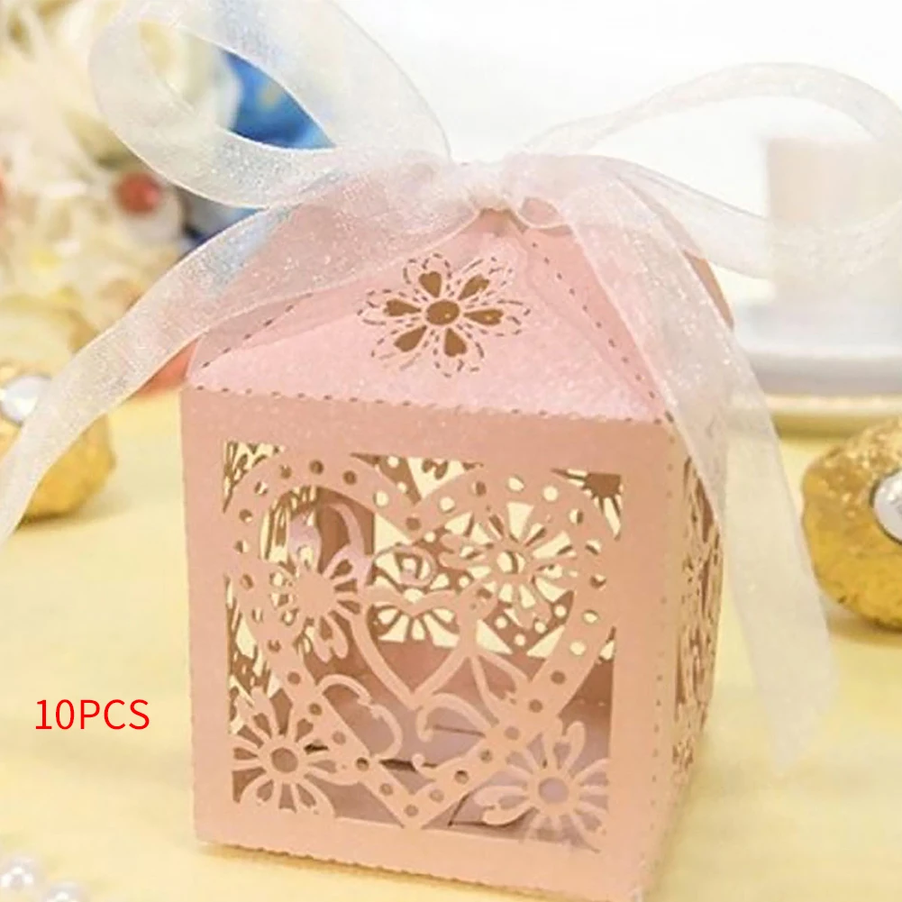 10 шт./партия коробка конфет Любовь Сердце Лазерная резка шоколадный подарок с