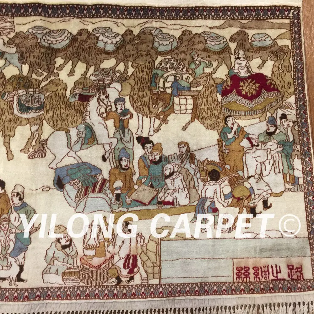 YILONG 2 'x 1' 1000 линий китайский Шелковый гобелен ручной работы дорожный Гобелен