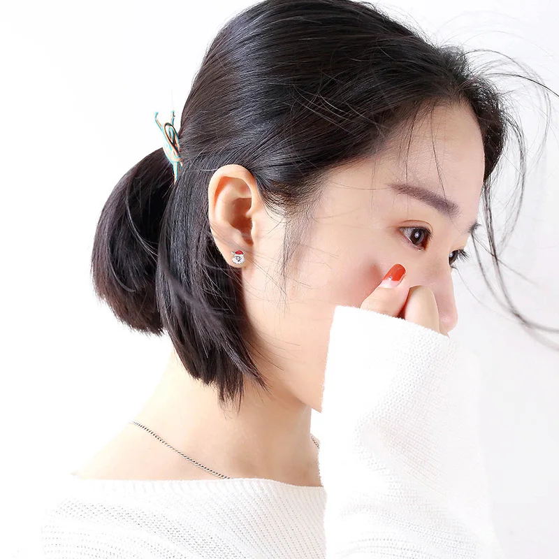 

PONYKISS Romantic S925 Sterling Silver Chic Santa Claus Stud Earrings Women Charm Accessories Gift Christmas Birthday Party