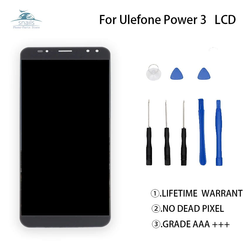 6 0-дюймовый протестированный оригинал для Ulefone Power 3 ЖК-дисплей кодирующий