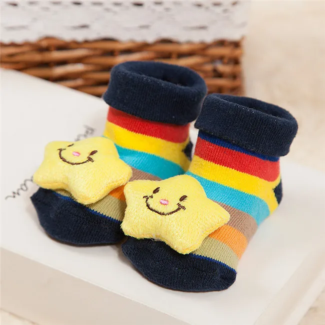 Pink Strawberry Cartoon Baby Socks for Girls Boys Cotton Newborn Toddlers Mix Colors 0-12M | Детская одежда и обувь