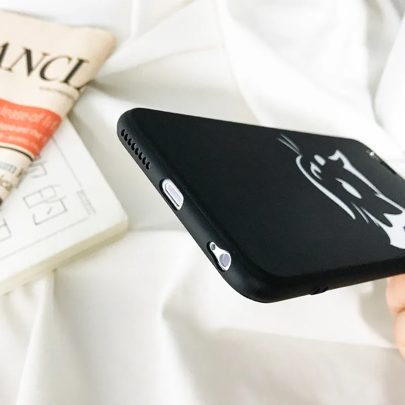 Милый чехол для телефона с абстрактным рисунком кота iphone X XS чехлы MAX XR 6 6S 7 8 plus