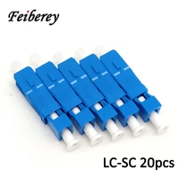 20 pcs lc sc upc optical fiber hybrid adapter with lcupc female scupc male connector for single mode ftth sc lc hybrid adapter