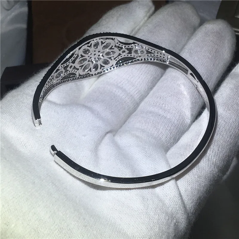 Браслет choucong с цветочным дизайном 5 А фианитом покрытием из белого золота