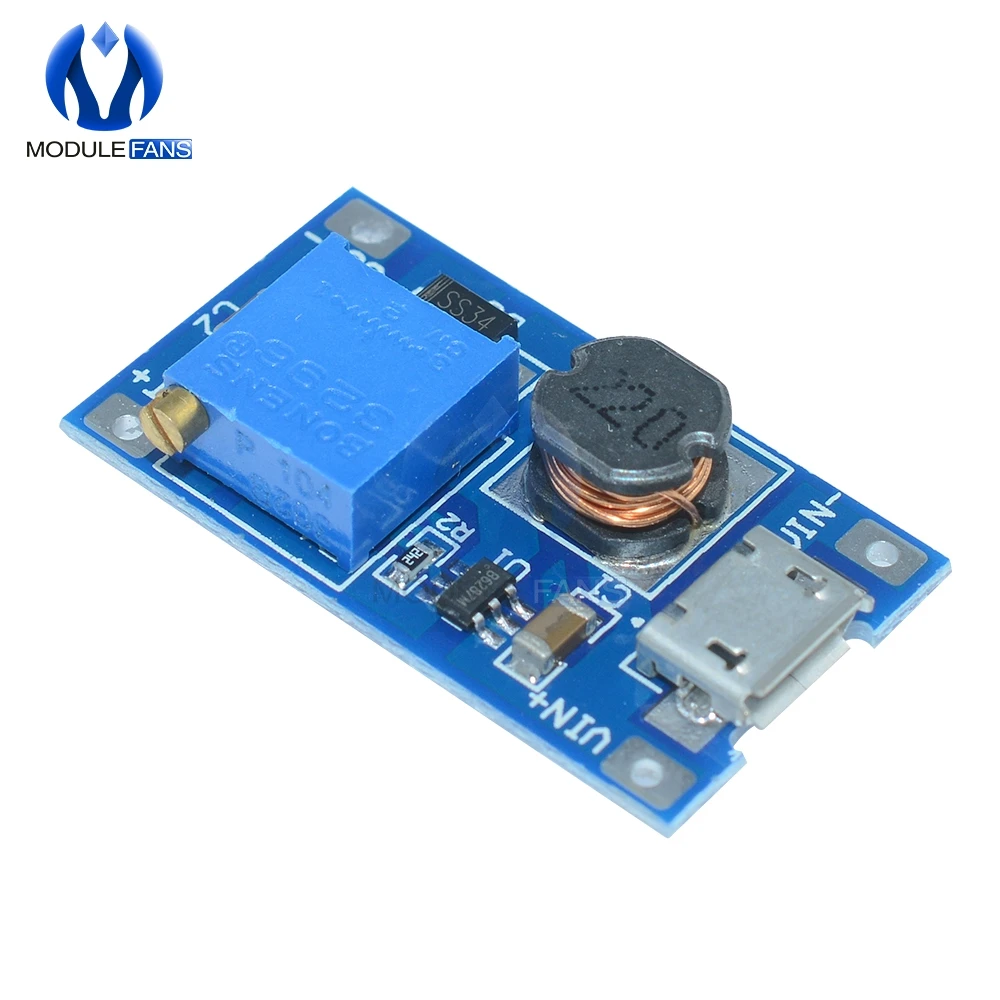 Регулируемая плата повышения мощности MT3608 Повышающий Модуль с Micro USB LM2577 замена