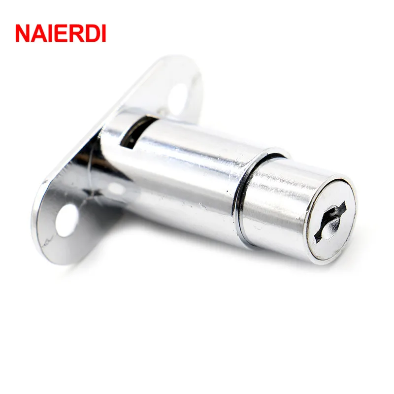 Замок Плунжер с 2 кнопками для раздвижных стеклянных дверей и витрины замок