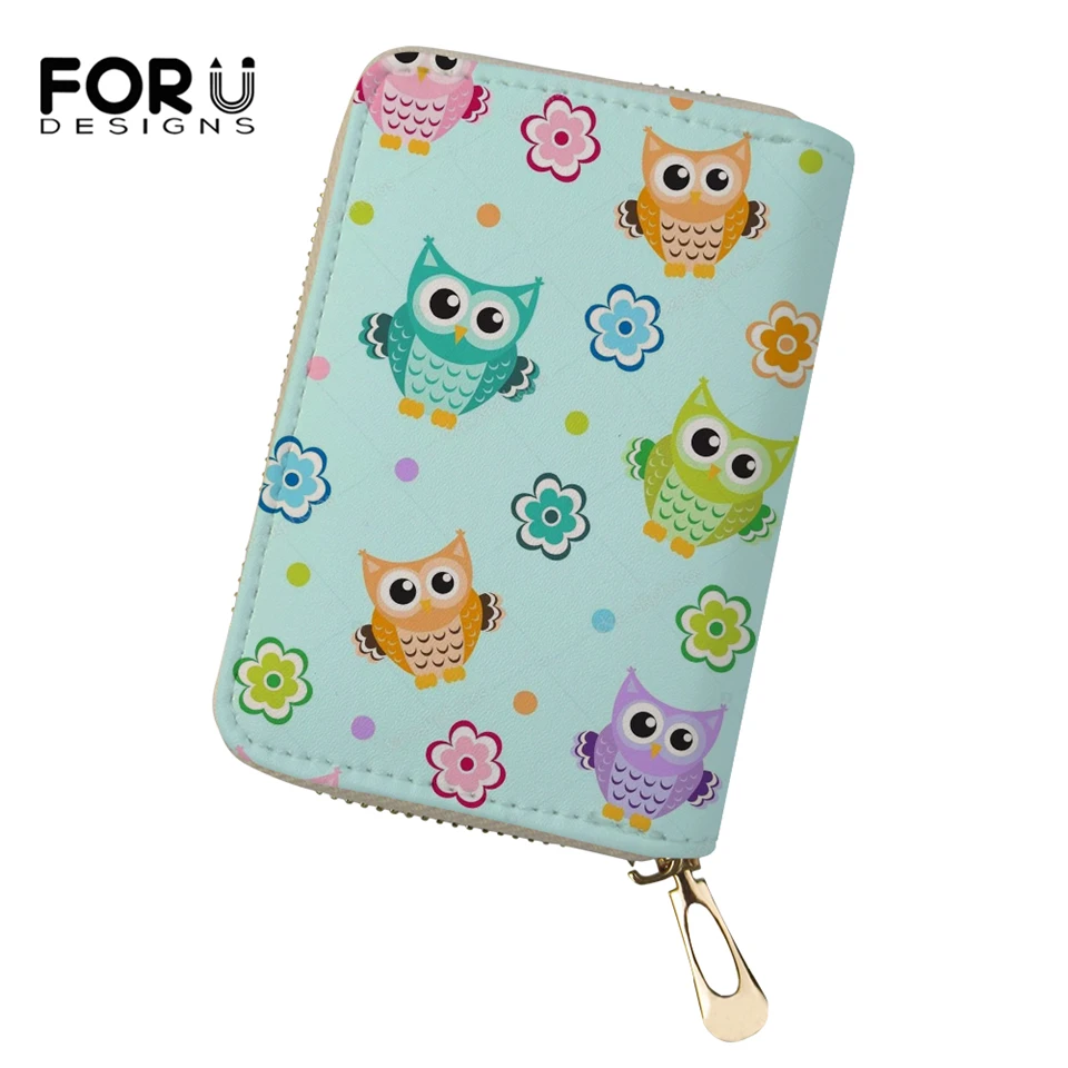 FORUDESIGNS/женские визитницы из искусственной кожи с рисунком мультфильма модные