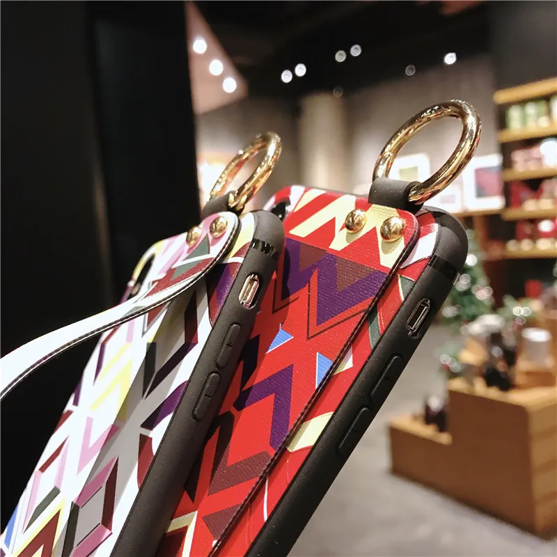 Геометрический узор ремешок на запястье повязка руку 3D рельефный чехол для iPhone X