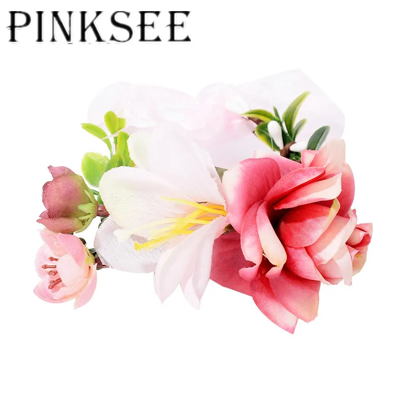 Браслет на запястье PINKSEE браслет для подружки невесты сестры ручная работа цветы