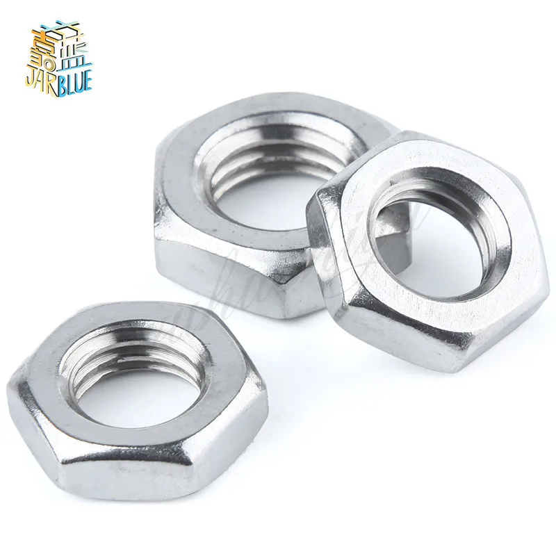 

Hex Thin Nuts, Jam Nut M10 Fine Pitch Stainless Steel 100 Pcs