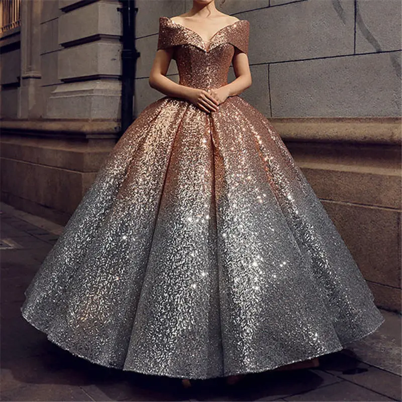 as picture Это YiiYa настоящие Свадебные платья с блестками черного и красного цвета длиной до пола, свадебное платье с блестками De Novia H001-1 - Цвет: as picture