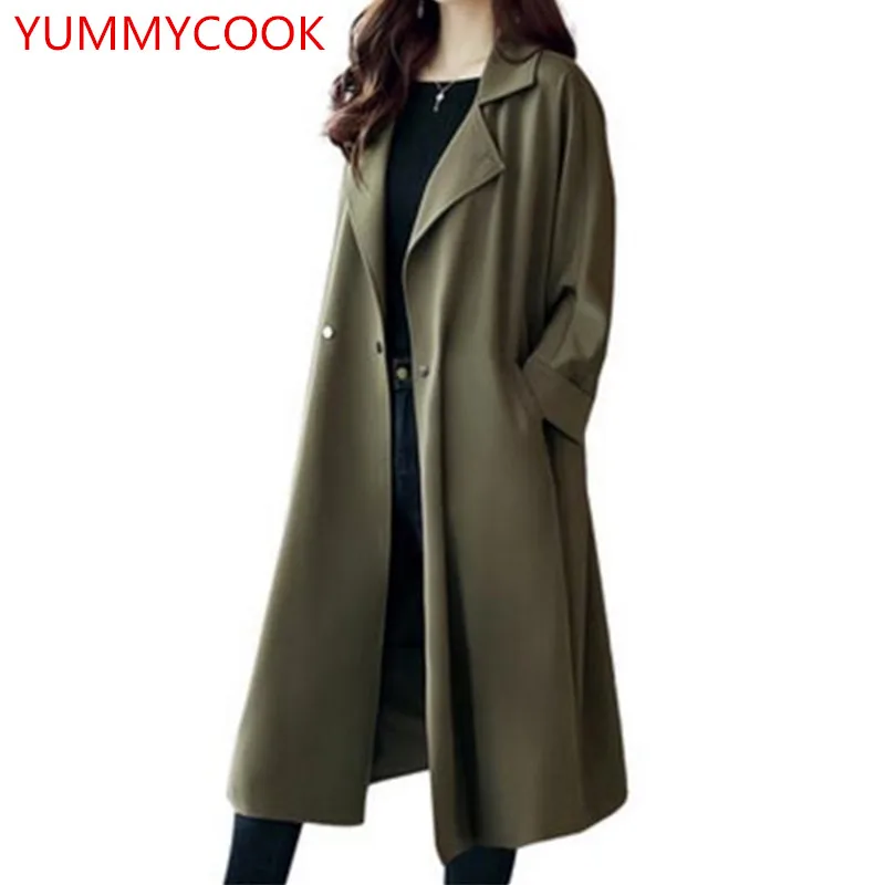 Ветровка средней длины женские 2018 достойно атмосфера Тонкий Дикий сплошной цвет