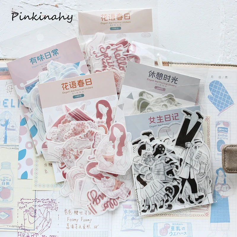 Милая девушка Ежедневная жизнь Дневник Декор Мини Бумага декоративное
