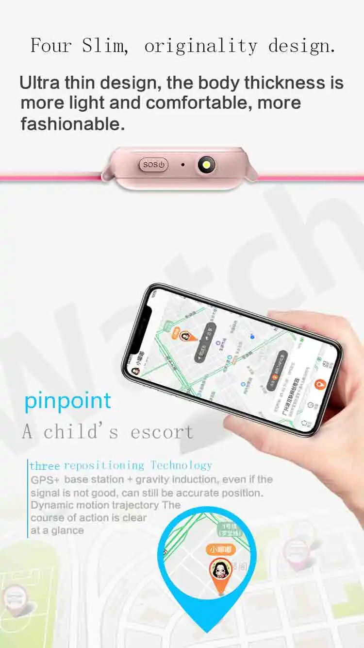 SOS кнопка вызова гео-забор сенсорный экран с камерой и фонариком Дети gps часы |