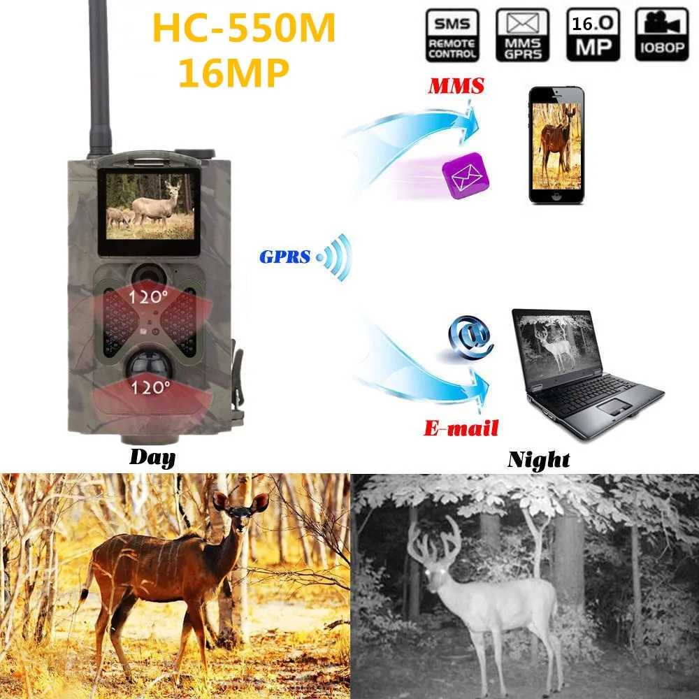 HC550M HD Trail цифровая охотничья камера MMS 16MP 0 5 S триггер GPRS GSM chasse HC 550M Беспроводная