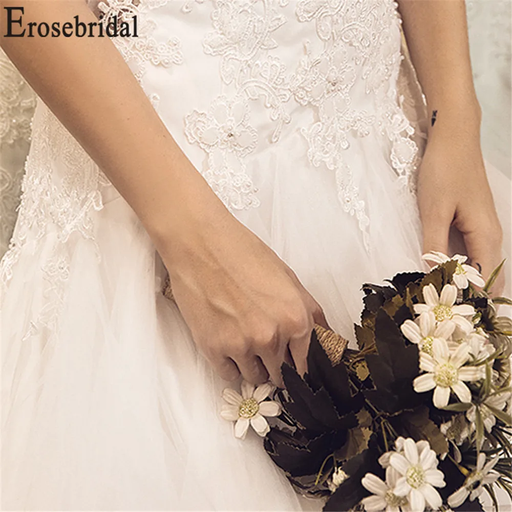 Женское свадебное платье без бретелек Erosebridal из тюля с открытыми плечами 2019 |