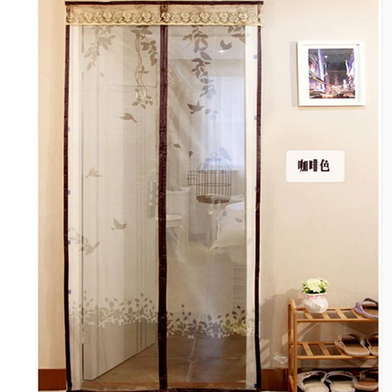 Сетчатая занавеска на дверь сетчатая с кофейным насекомым магнитная 90*210 см