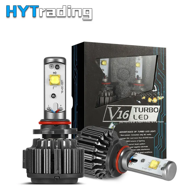 Светодиодный светильник H1 H7 H4 H8 H9 H11 9005 9006 CREEs 40 Вт V16 Turbo светодиодный