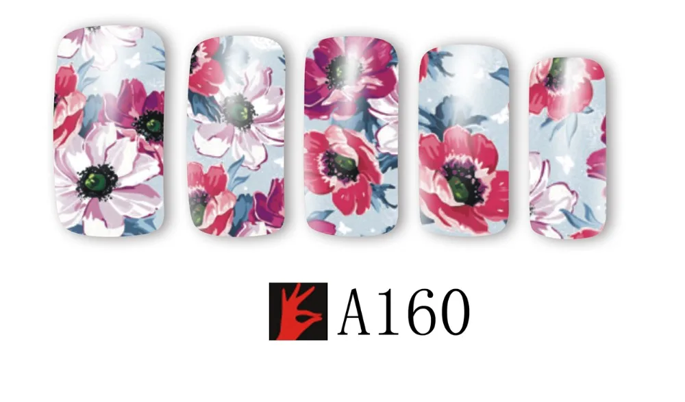 12 упак./лот переводка NAIL ART наклейки на ногти татуировки слайдера полное покрытие