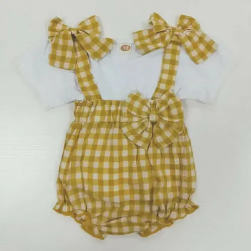 2 шт. футболка с коротким рукавом и комбинезон для новорожденных