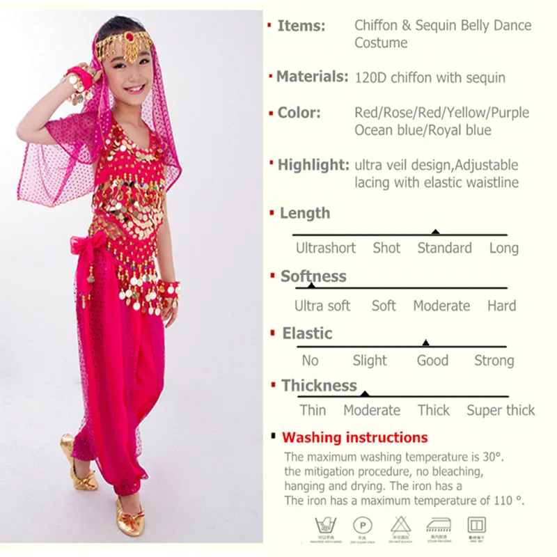 Индийский Детский костюм Bellydance набор костюма для танца живота девочек Болливуд
