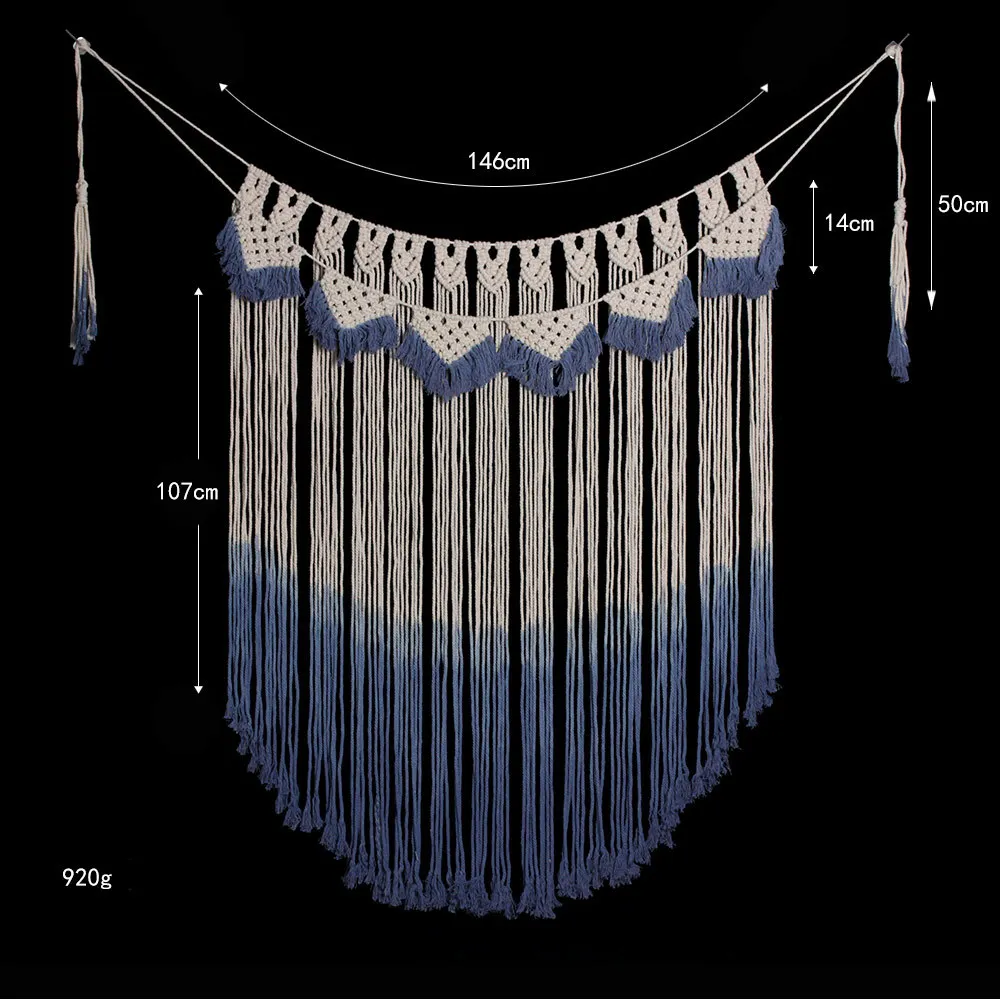 Ручной работы богемный хлопок тканый гобелен Вязание стены свадебный фон