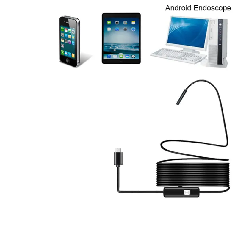 5 5/7 мм объектив 1 м/2 м эндоскопическая камера Android USB Borescopes светодиодная
