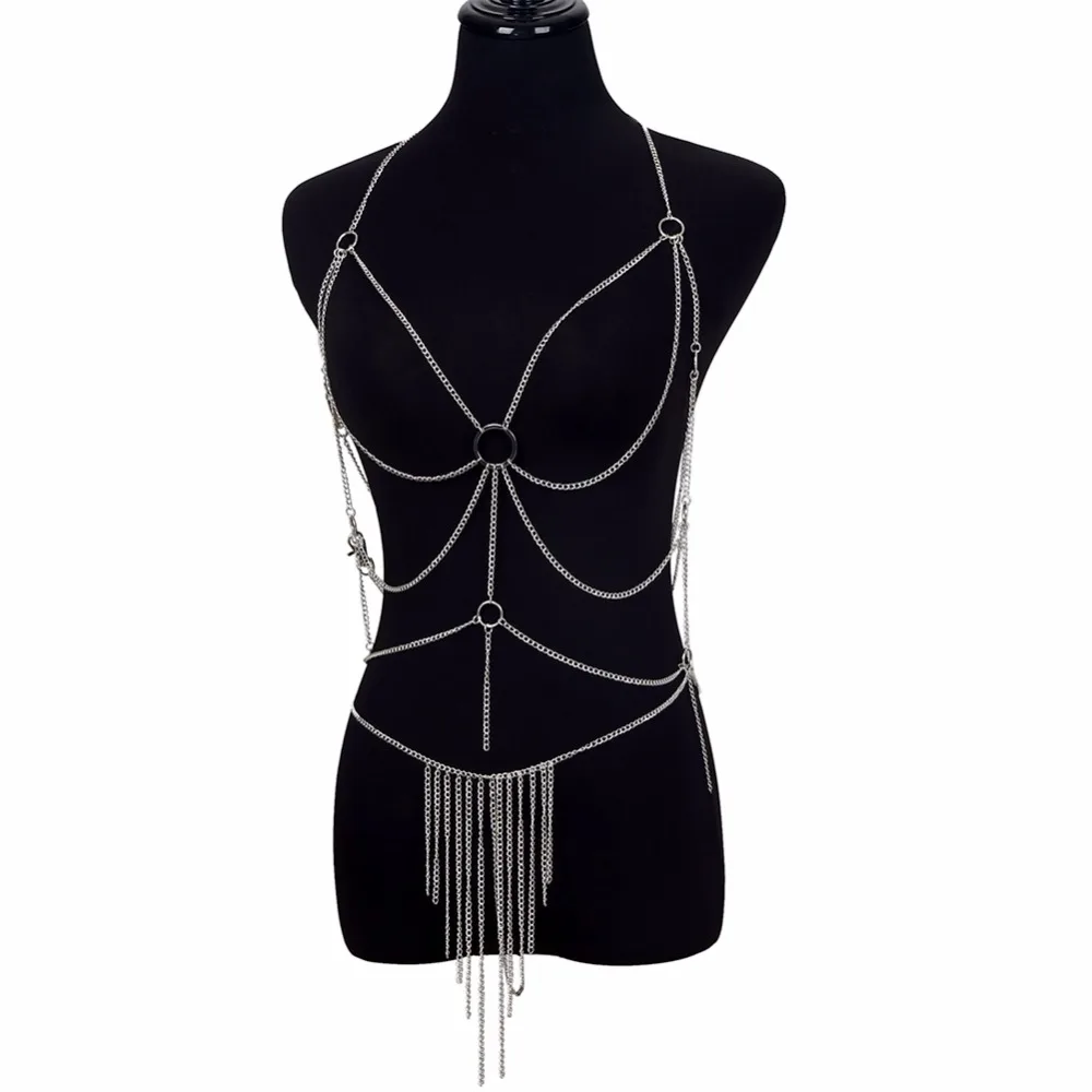 European Fashion Style Sexy Belly Waist Tassel Chains Necklaces Bra Summer Beach Extoic Chain Underwear Tops | Украшения и