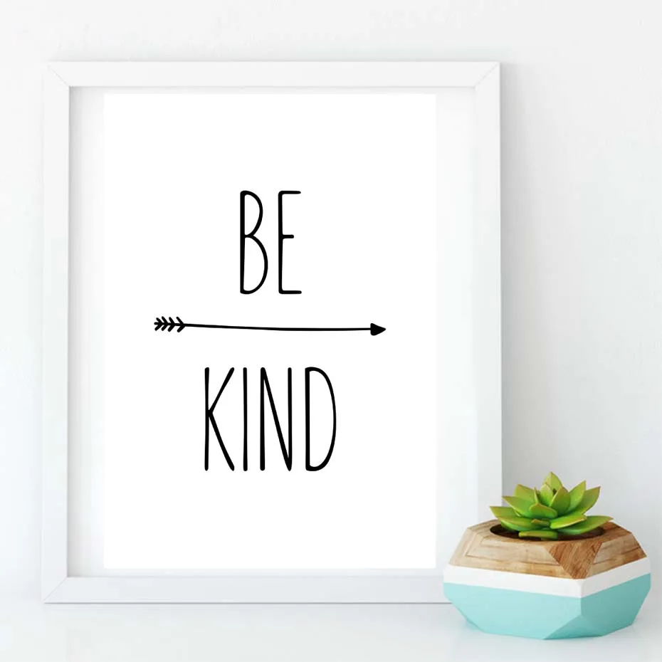 Be Kind постер и печать цитаты холст живопись настенные постеры для скандинавского