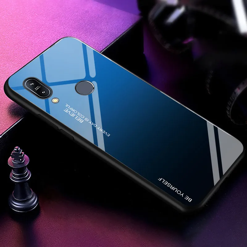 Gradient Aurora Case for ASUS ZenFone Max Pro (M1) ZB601KL ZB602KL Tempered Glass Back X00TD Colorful Cover Shell |