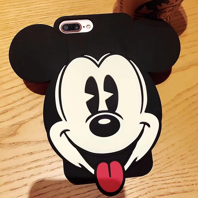 Милый 3D Микки и Минни Маус Мягкий силиконовый чехол для iphone X 6 6s плюс 7 8 плюс прекрасный Для женщин телефон резиновый чехол-Обложка iphone 7 8 plus