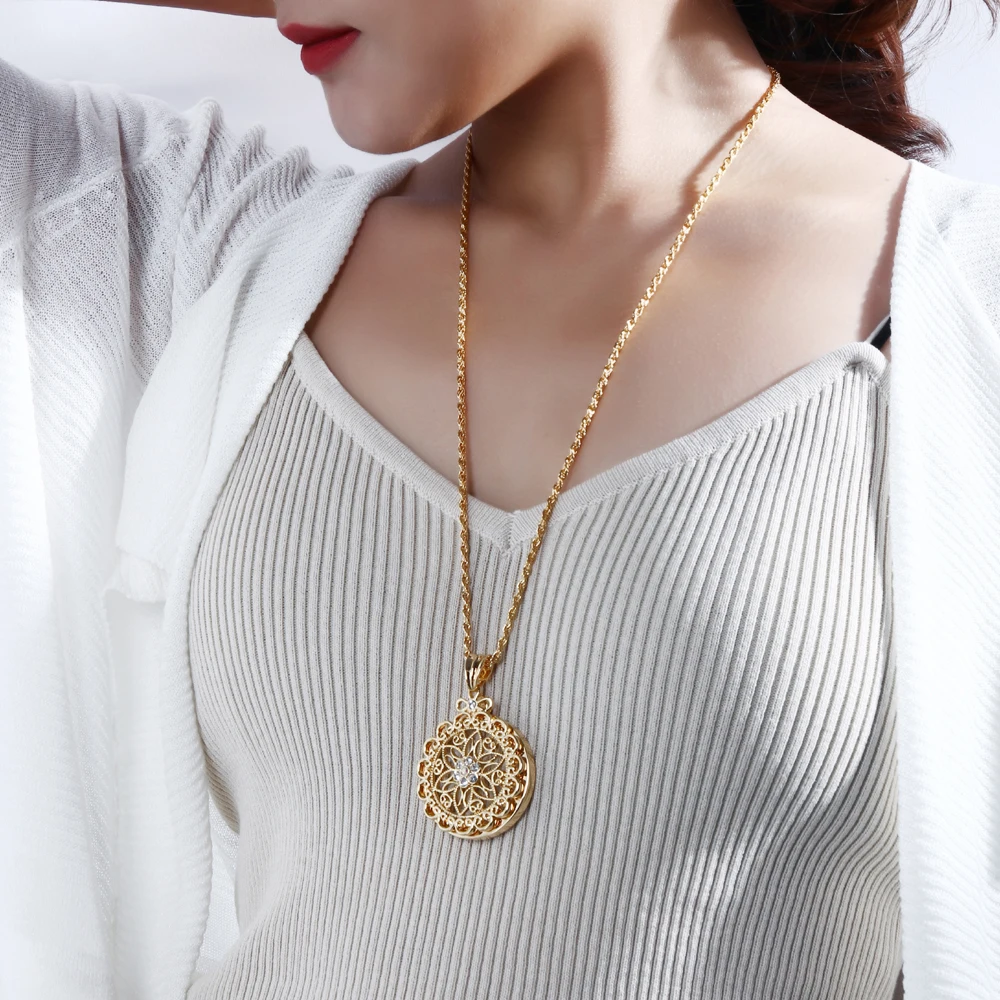 Новый цветок Кристалл увеличительное очки для чтения ожерелье Женская мода лупа