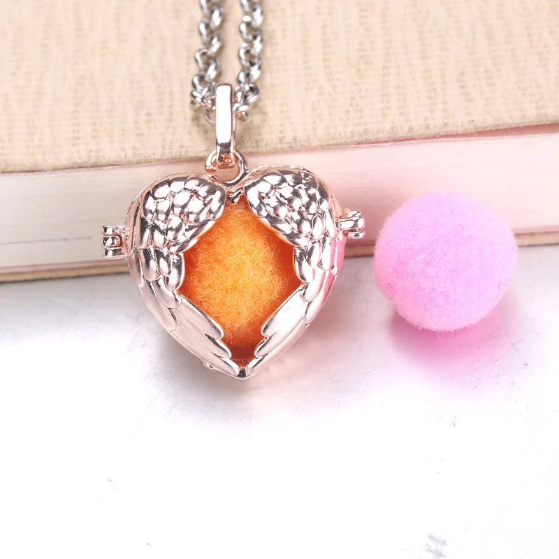 Распылитель ароматерапии с крыльями сердца ожерелье ювелирные изделия духи