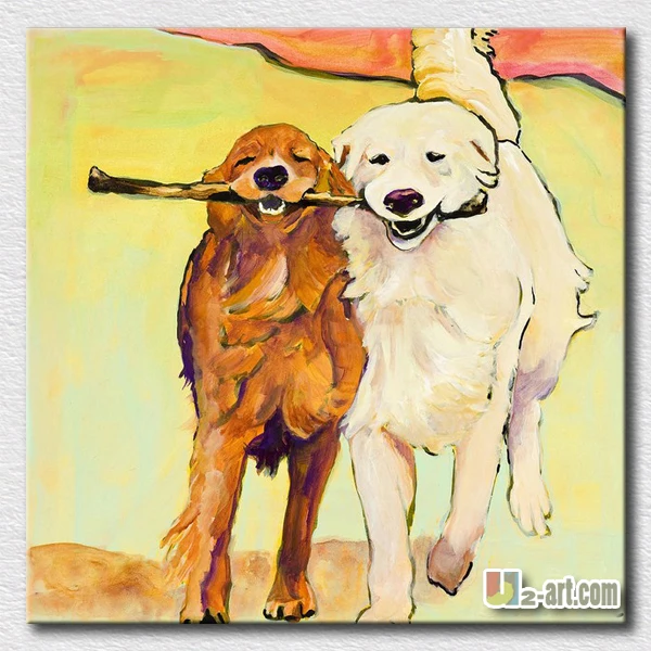 Символ дружбы Собака Картина маслом высокое качество текстура картины настенное