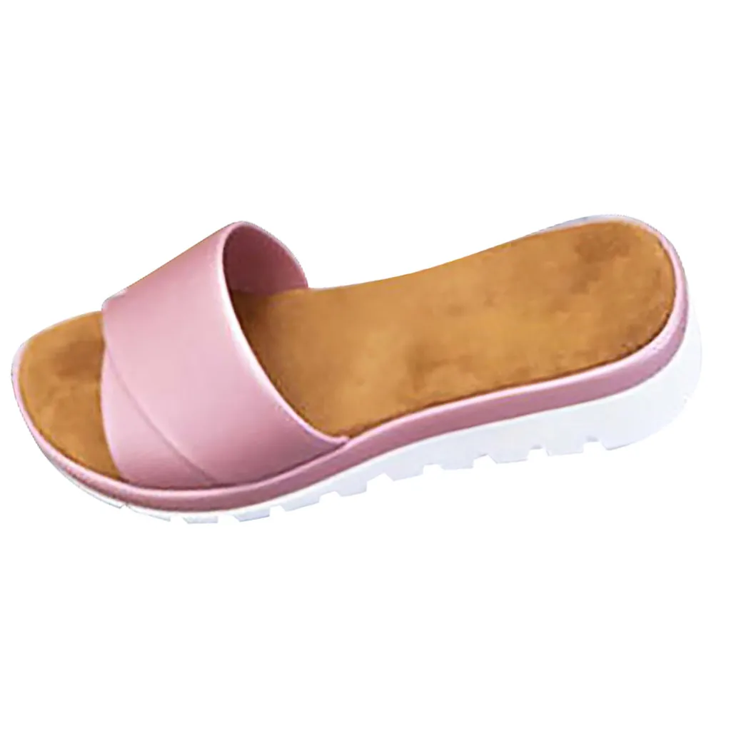

SAGACE Women's Sandals 2019 Summer Fashion Female Flats Open Toe Thick Bottom Beach Shoes Roman Slippers Casual Soft Big May25