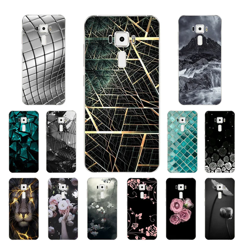 for Asus Zenfone 3 Case ZE552KL Soft Silicone TPU Triangle Printing Phone 5.5&quot Coque Capa |