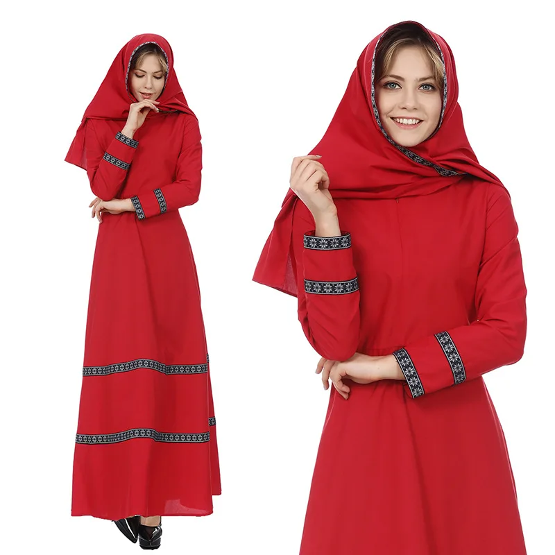 Мусульманское платье, Бангладеш, Дубай, кафтан, женское длинное платье с длинным рукавом, абайя, мусульманская одежда, в национальном стиле, ...