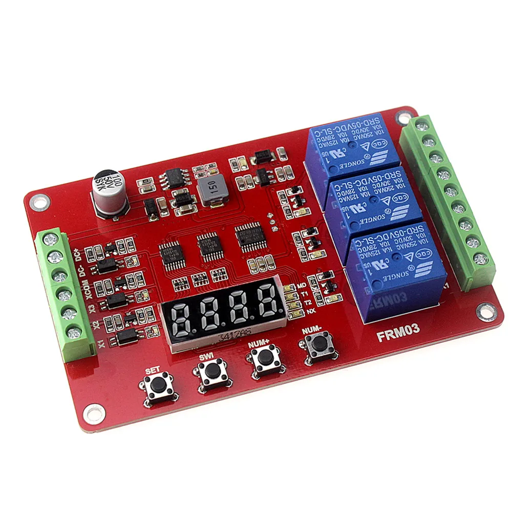 

Smarian FRM03 relay module cycle delay timing switch self-locking module 18 function can be set relay development board kit